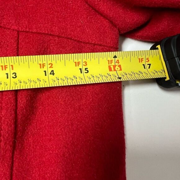 WOMENS JUNIORS SOUND & MATTER BASIC WOOL BLEND JACKET RED W/ BUTTONS SIZE XS - Picture 8 of 15